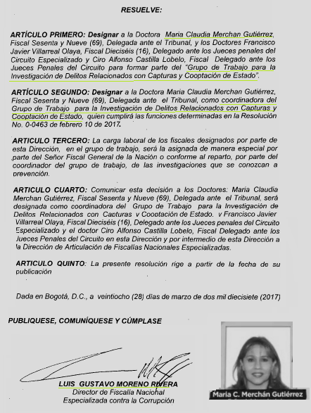 JuanPoe's tweet image. La hermana del magistrado Manuel Merchán Gutiérrez que absolvió a Uribe, fue designada por el condenado Luis Gustavo Moreno (ExFiscal Anticorrupción) como fiscal coordinadora para investigar delitos de corrupción y cooptación del Estado. Más pistas que llevan al cartel de la toga