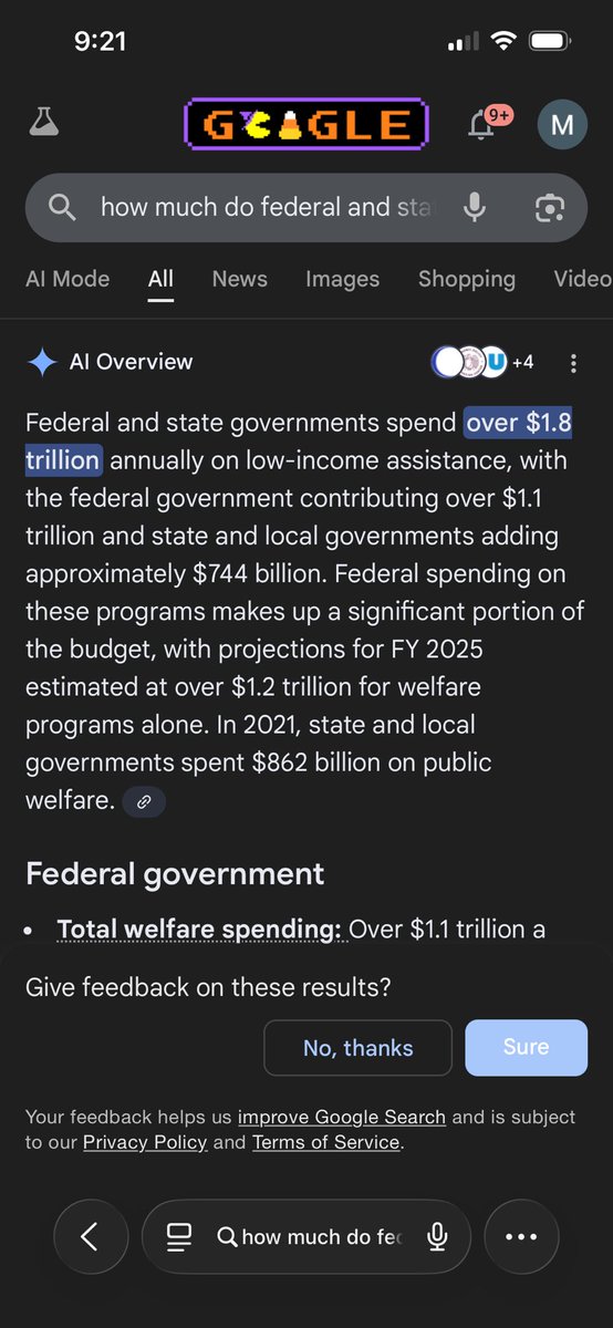 Langdon316's tweet image. If only the government spent $1.8 trillion on the poor maybe we could fix it…

Oh wait.