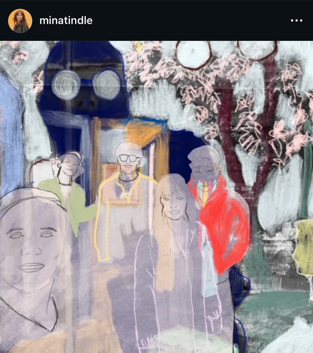 « New » pics and drawing of Sufjan Stevens, from Mina Tindle’s most recent Instagram post. I’m not sure if the guy in the red sweater is actually him but I think it is