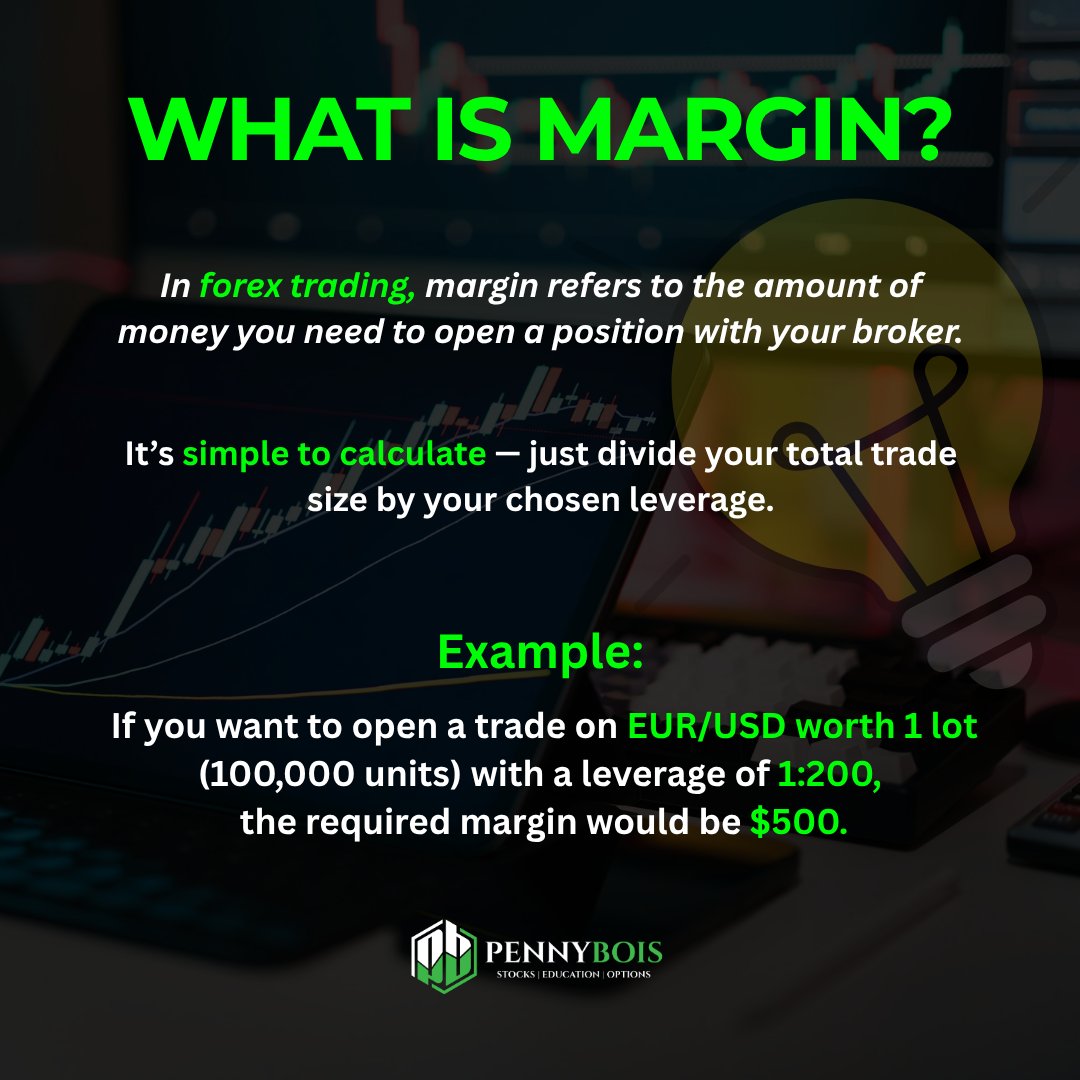 PennyboisTrades's tweet image. What Is Margin?

📈 Margin lets traders control bigger positions with smaller capital  but it comes with higher risk.

Understand how margin works before you leverage. Knowledge is your best defense.

#ForexTrading #MarginTrading #Leverage #RiskAwareness #TradingEducation…