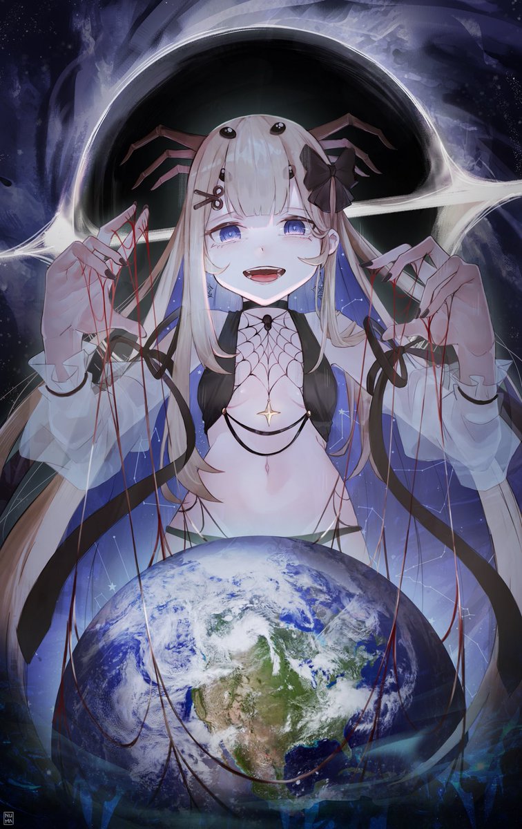 #shiillustration #amanogawashiina #PhaseOWeen 
She who weaves stars in the night sky
Our Seamstress on this Hallowed Night 
Art by: <a href="/numamus/">NUMA ✨</a>