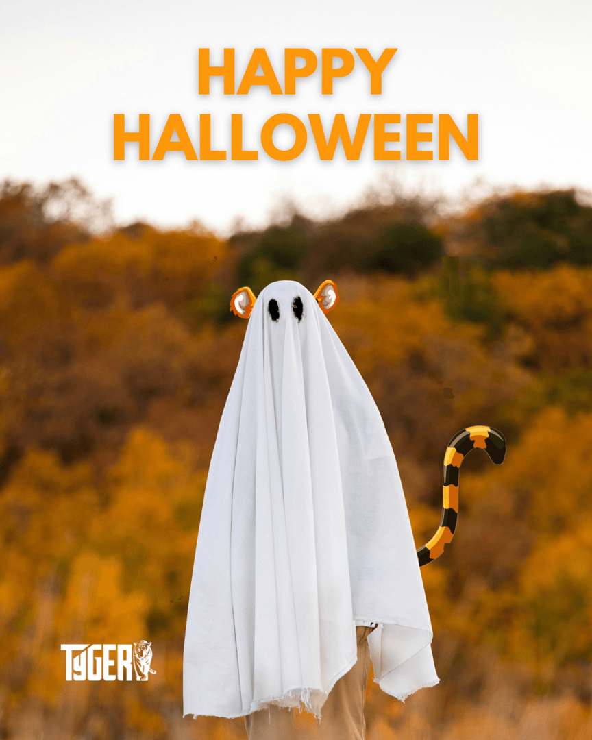 TygerGrp's tweet photo. Tyson’s out hunting… for candy! 

Happy Halloween — stay fierce and have a spooky night!

#TygerGroup #HappyHalloween #TysonTheTyger https://t.co/4FwX4ShJTD