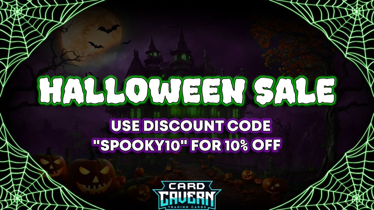 Don’t Ghost This Halloween Sale! 👻🏷️

Shop Here ▶️ CardCavernTCGs.com

#Pokemon #PokemonTCG #PokemonTCGLive #OnePieceCardGame #OPCG #FFTCG