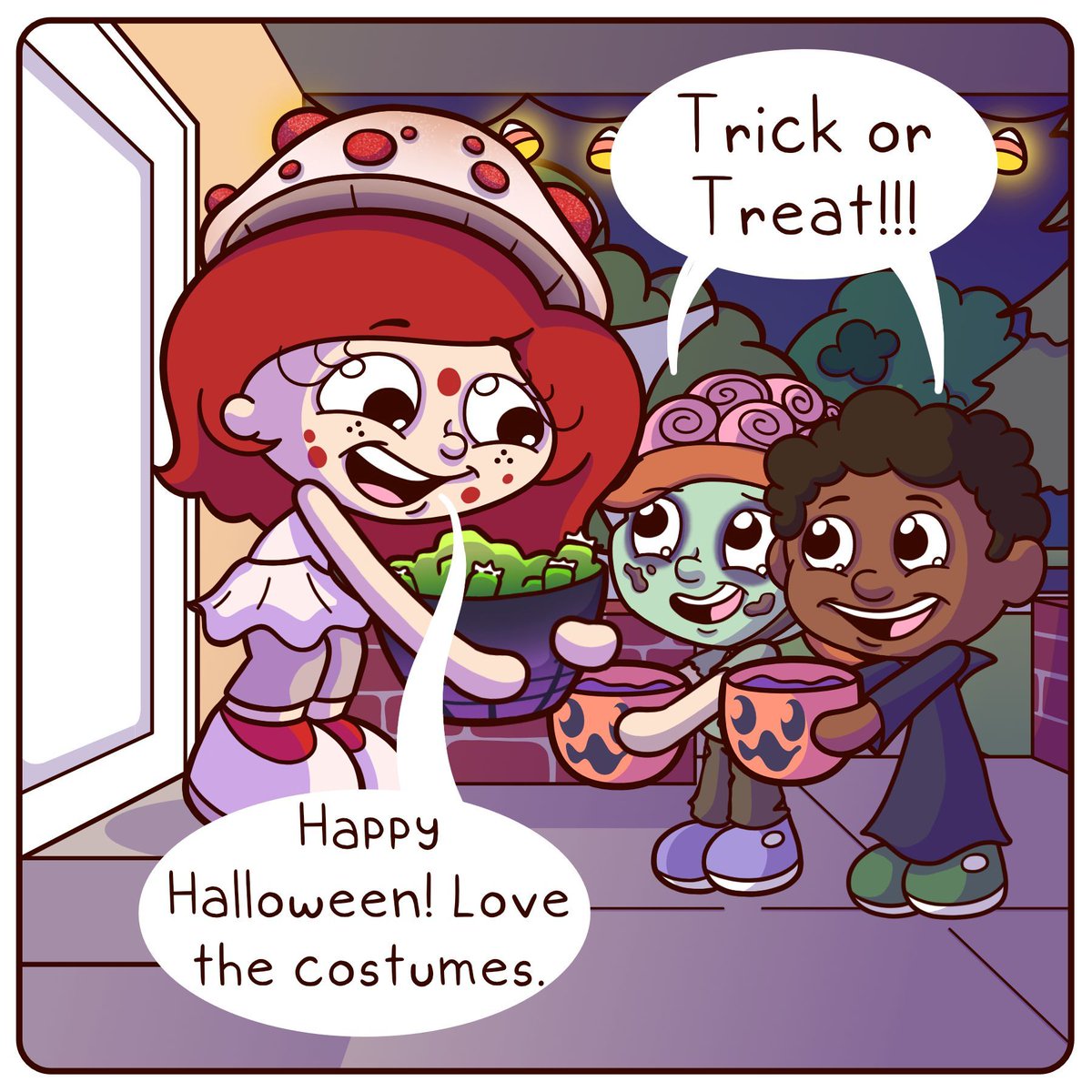 LittleMeComix's tweet photo. Happy Halloween and beware the Ghosties 👻🎃😜

#comics #comicstrip #HalloweenCandy #LittleSpoopyMe #october2025  #originalcomic #ReesesGhosts #speechbubble #SpookySeason2025 #webcomicsofinstagram https://t.co/fV496Ec0M4