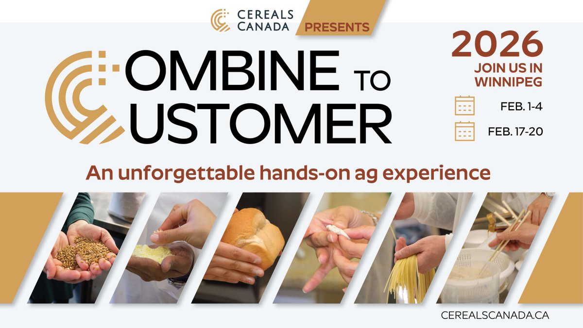 Want to attend a <a href="/Cereals_Canada/">Cereals Canada</a> Combine to Customer workshop in 2026? Put your name forward to be nominated by MCA!

Learn more: ow.ly/CxR850X3a8f

#cdnag #CombineToCustomer #MbAg