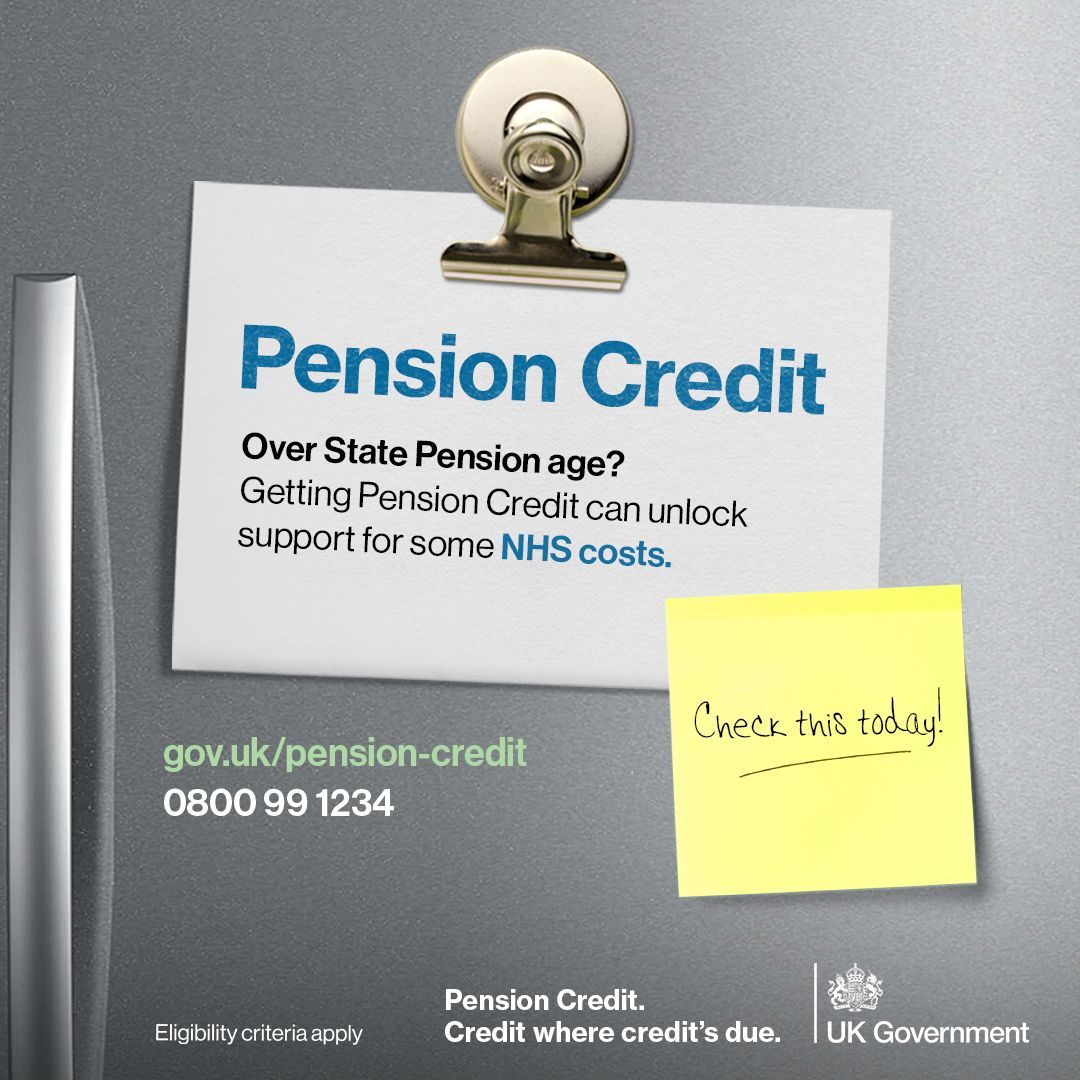 For information on how to claim and to check if you may be eligible for Pension Credit see - gov.uk/pension-credit…