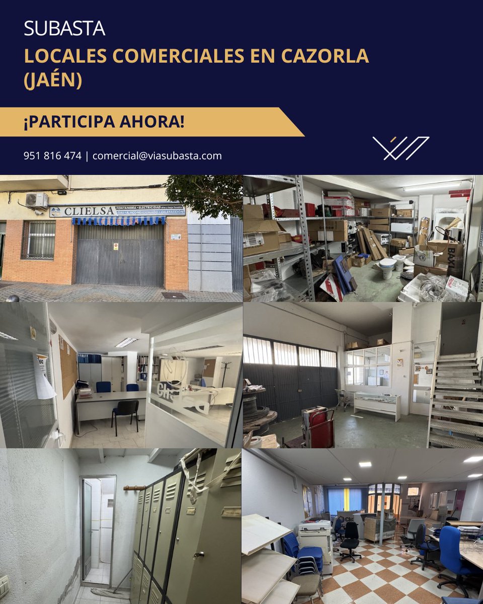 viasubasta's tweet photo. 📢Subasta de dos locales en Cazorla
📐Superficies: 233 m² y 191 m²
🚪Entradas directas desde vía pública, en calles tranquilas pero bien conectadas
📊Entorno residencial consolidado, con servicios públicos y alta afluencia peatonal

🔗 Más información 👉 https://t.co/mig3ZSC487 https://t.co/vcRYBZP0CT