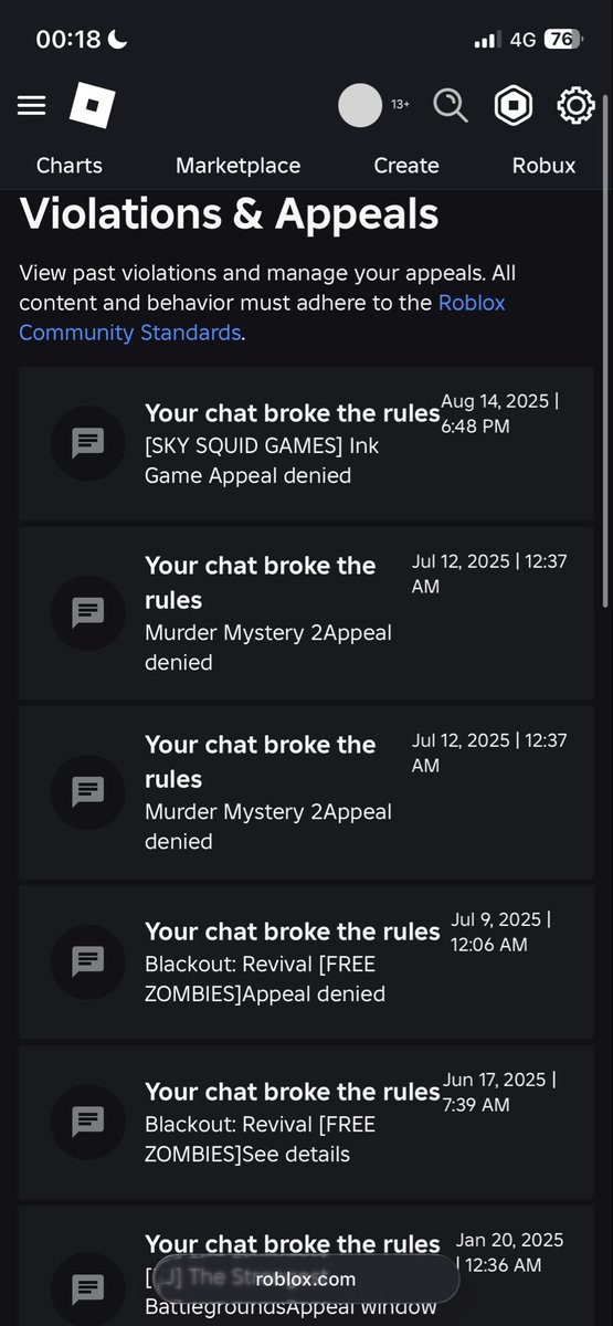 imaginativelaa's tweet photo. @Roblox @dirtywheeel @robloxdevrel Could I get some help @Roblox I was falsely terminated for avoiding an enforcement ban on the 9th of october 2025, my review date is over a year ago, my appeals are being ignored and I cannot get a proper review for my appeals, I’d appreciate if you could look into this 🙏🙏 https://t.co/9ZYxEwWflh