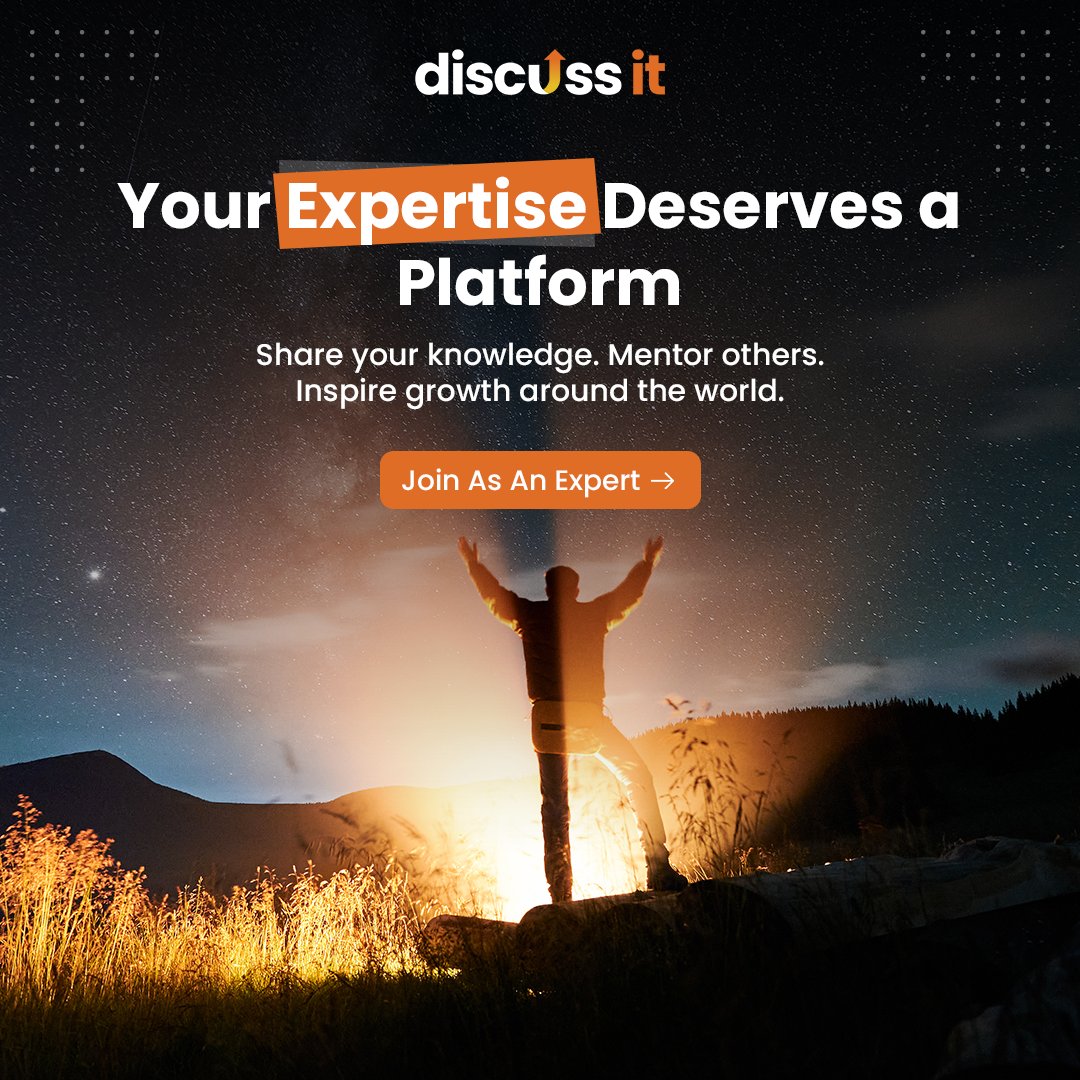 WeDiscussIt's tweet image. Your expertise deserves a platform. 🌍
Share what you know, mentor others, and make a real impact.
Join DiscussIt, where experience meets opportunity.
#DiscussIt #ExpertNetwork #Mentorship #Growth