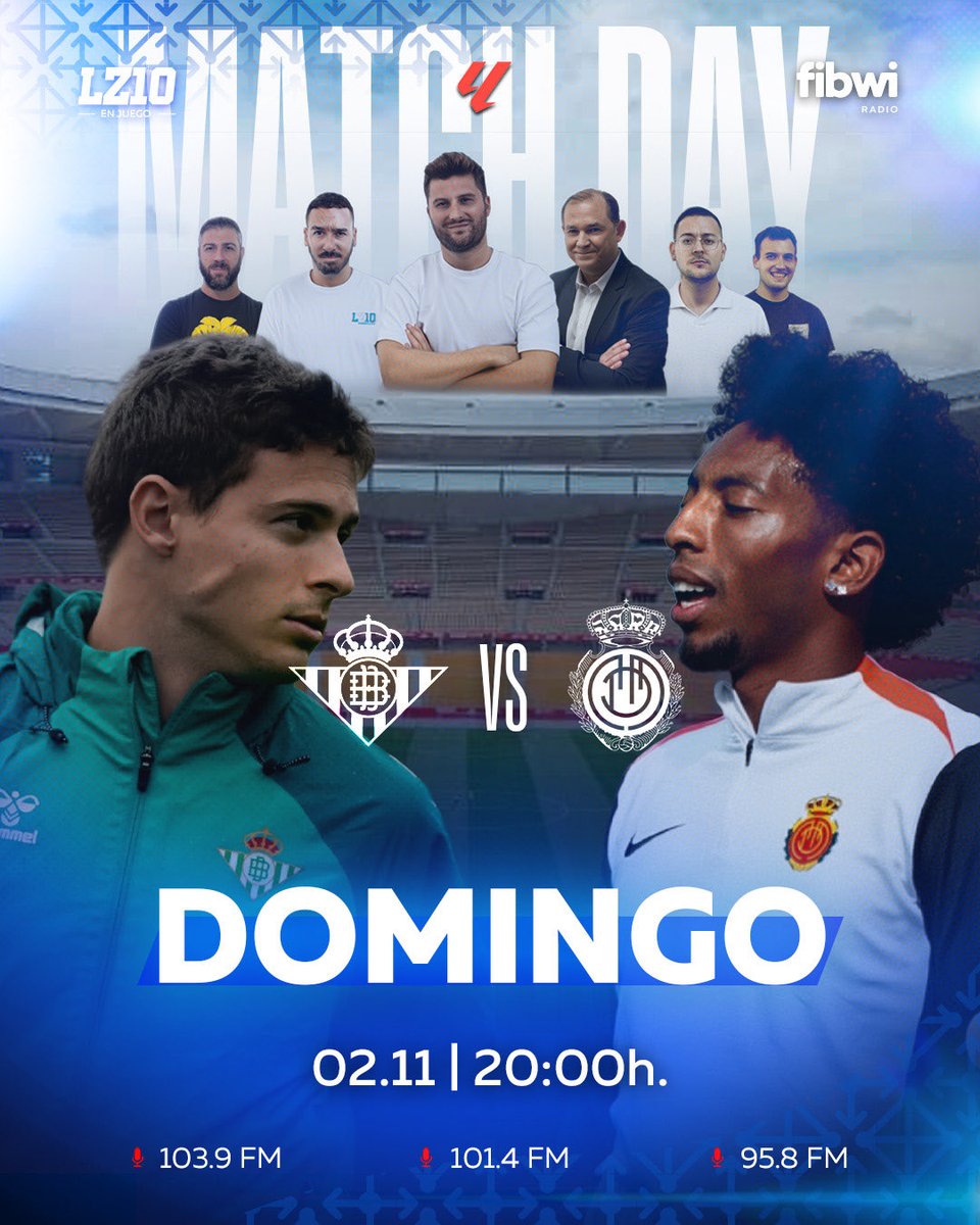 lazonadiez's tweet image. 🏟️ Domingo de #LZ10EnJuego con regreso a La Cartuja 🔴

⚽️ @RealBetis 🆚 @RCD_Mallorca 

⚽️ Desde las 20 horas, previa, partido y todo el post con tu equipo favorito 

✈️ @robbertomateo &amp;amp; @JUANMISB97 

🎙️ @JuanRoca2, @cesarmateumoya, @luisforteza, @daniamengual, &amp;amp;…
