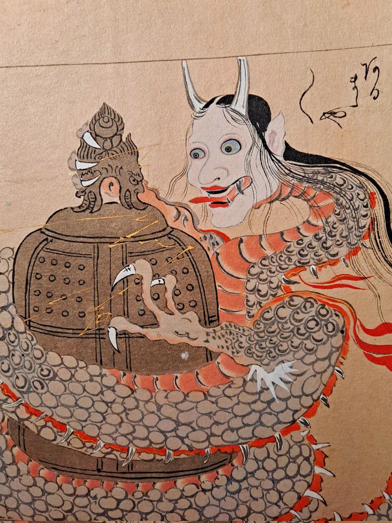 🎃 Joyeux Halloween !
(détail de "L'Histoire du temple Dojo-ji" de Hasegawa Yoteki, à retrouver très bientôt dans l'exposition "Manga. Tout un art!" au <a href="/MuseeGuimet/">Musée Guimet</a>...)