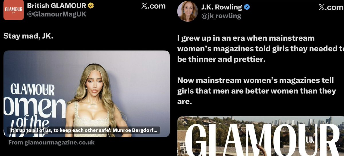 LeonardoPanetta's tweet image. Jk (Rowling) devi impazzire, scrive la versione inglese di Glamour, in merito alla scelta di nominare donne dell’anno, 9 donne trans. Tweet non proprio elegante, da 500like scarsi, meno di 200k visualizzazioni, contro l’autrice di Harry Potter nota per la campagna contro…