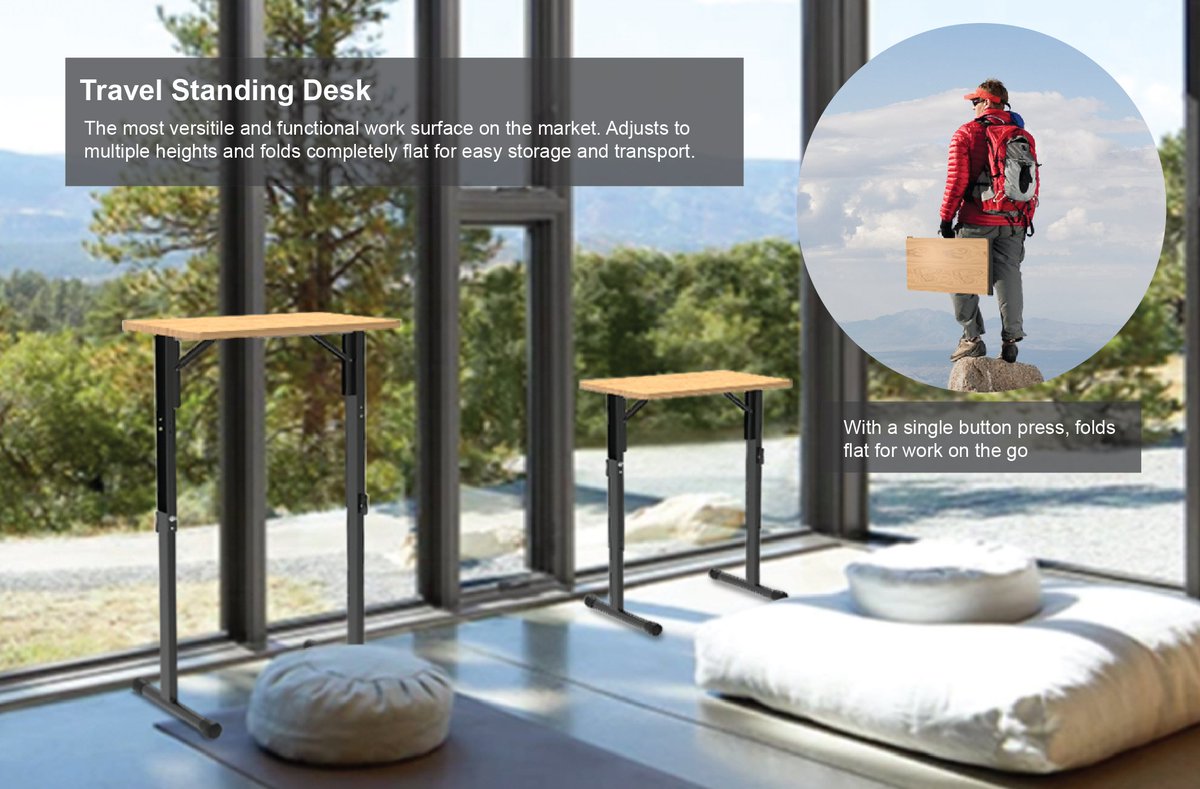 maxxmakes's tweet image. New design for a travel standing desk. Would you use this?