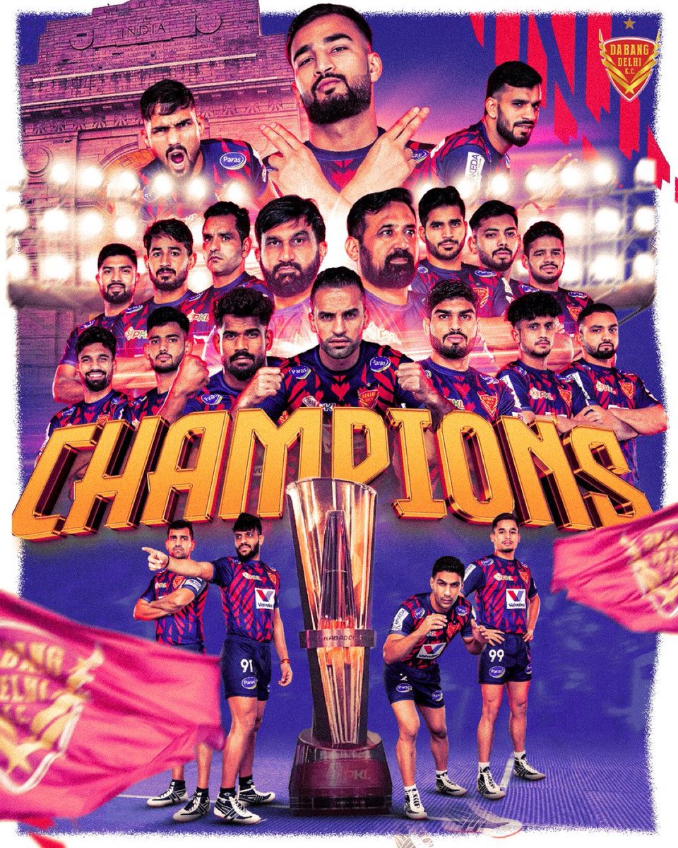 Adichaturvedi05's tweet photo. Congratulations @DabangDelhiKC
Two trophies, one unstoppable spirit. What a ride! #HarSaansDabang 🗣️🔊
#DDKC | #Kabaddi |#Dilli
#ProKabaddi #PKL2025 #PKL12 https://t.co/CQDlPaL4Dm