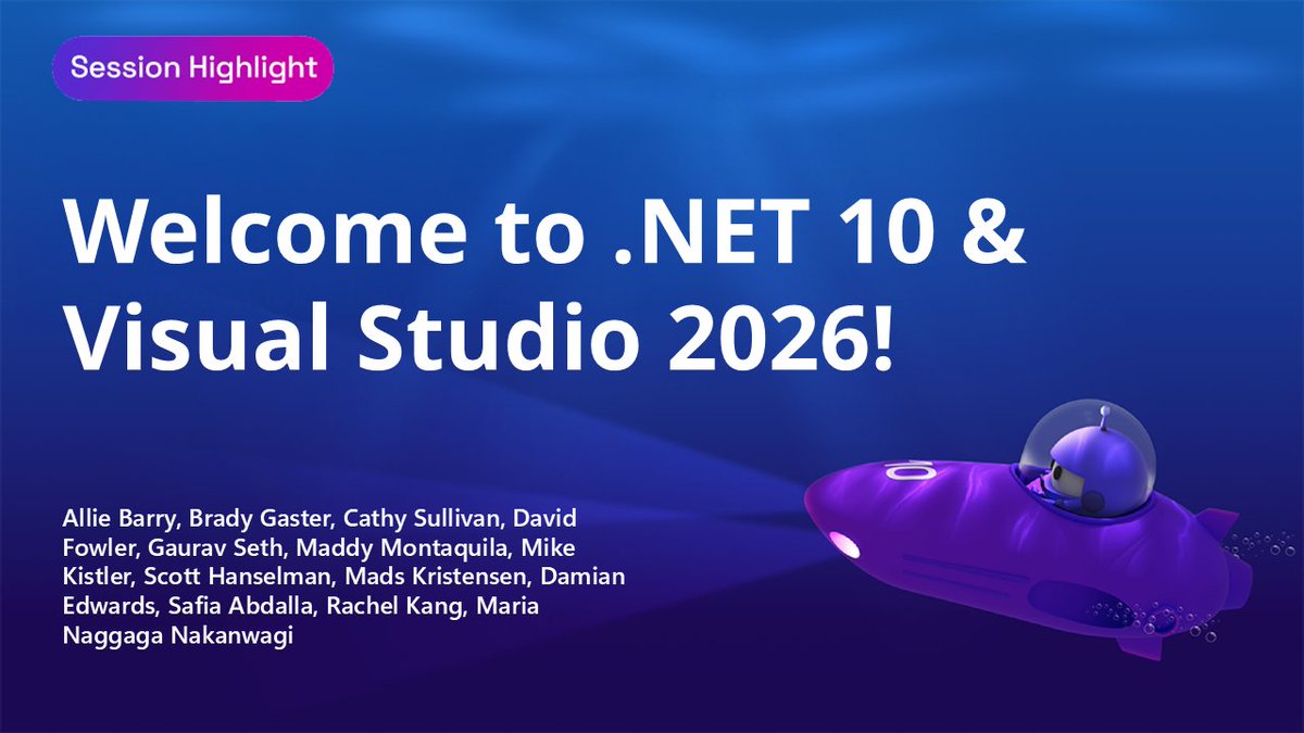 VisualStudio's tweet image. 🙌 .NET Conf 2025 in on its way... 👏 

Join us November 11th for an action-packed keynote welcoming the release of .NET 10! Scott Hanselman will kick off the conference with .NET and Visual Studio team members showing you some of the amazing new things you can do with .NET 10,…