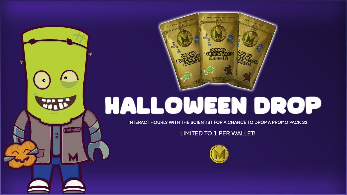 🎃 Free Halloween NFT Drop! 🎃

Every hour, interact with our Discord bot for a 0.1% chance to win one of 20 x Promo Packs S2.

🎯 Check drop count with $checkevents command.

Only one per wallet, limited quantity — once it’s gone, it’s gone! #NFT #Halloween

Happy Halloween!