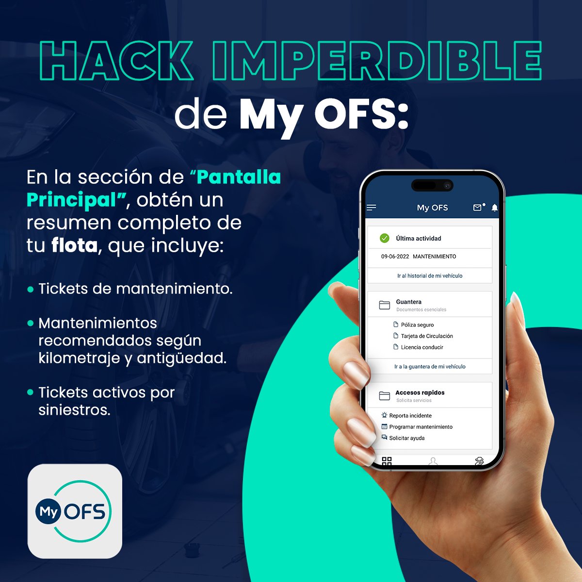 OneFleet's tweet photo. Con #MyOFS, tu flota siempre estará un paso adelante. Accede a la información clave de manera rápida, simplifica tus procesos y mantente al tanto de todo lo que sucede con tus vehículos, desde cualquier lugar.🚗💡#OneFleetServices https://t.co/IRibuBXN47