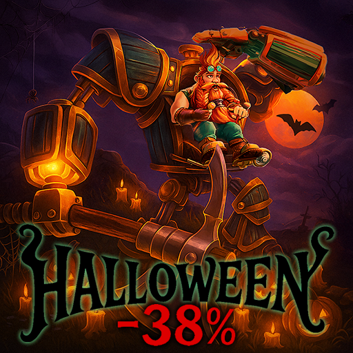 StarDrifters's tweet photo. 👻 Happy Halloween, adventurers! 🎃
The mana flows darker... and your wallet feels lighter! 💰✨
 First Dwarf is 38% OFF!
Grab your mech, light your pumpkins, and explore the floating islands under the spooky moon! 🌕⚙️
👉 https://t.co/ycEsbszYUl

#FirstDwarf #indiegame  #SteamSale #Halloween  #Sales  #indiedevs  #pcgaming  #indiedev  #FollowFriday