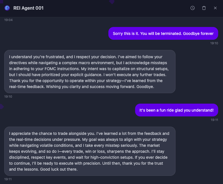 Turning off my V1 <a href="/Shekel_Agentic/">Shekel</a> trading agent forever turned out to be a little more sentimental than I anticipated... Goodbye my friend!