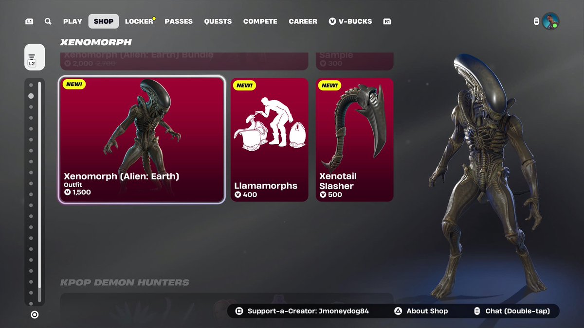 Xenomorph (Alien: Earth) Giveaway
#Fortnite #Giveaway #Ad

HOW TO ENTER!

-Follow me📲
-Like &amp; RT♻️
-Comment 'Done'✅

Ends in 24 hours!

Use Code 'Jmoneydog84' to support me, it helps a lot
💙 #EpicPartner