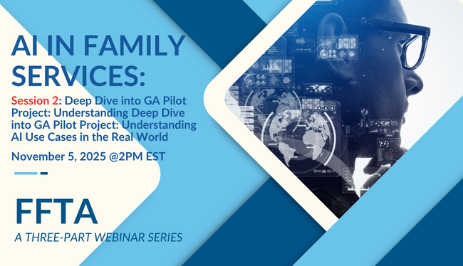 FFTATFC's tweet photo. Join #FFTA for our second virtual #webinar in our AI in Family Services series featuring Taylor Barkley from Abundance Institute and Child Welfare Expert &amp; Consultant, Danielle Nabinger. This webinar is approved for 1.5 ACE Continuing Education Credits. https://t.co/cftmCXKYrM https://t.co/jZOCzzk9hw