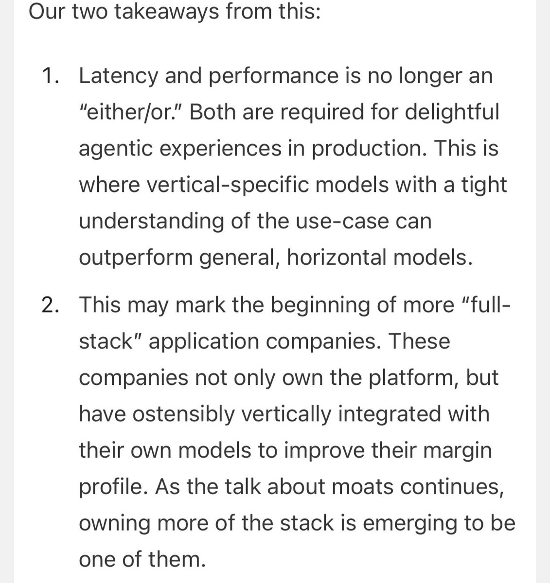 How we <a href="/Work_Bench/">Work-Bench</a> are thinking about the future of the AI application layer, given recent moves by Cursor and Cognition in building their own models. If you’re building a full-stack application company, would love to hear from you!

cc <a href="/DanielChesley/">Daniel Chesley</a>