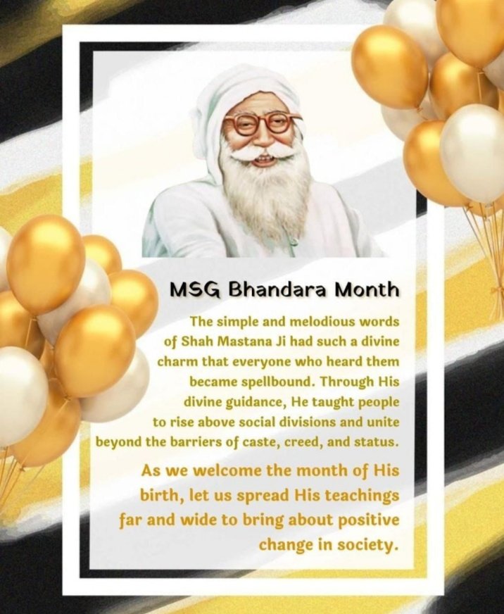 P_r_i_y_a_m_m's tweet image. Today&apos;s my special wishes to such a great personality whose holy Incarnation Month #NovemberGreetings is going to start.
HE is none other than Revered Shah Mastana Ji Maharaj.
Millions are leading contented life by following the footsteps of Saint Gurmeet Ram Rahim Singh Ji.