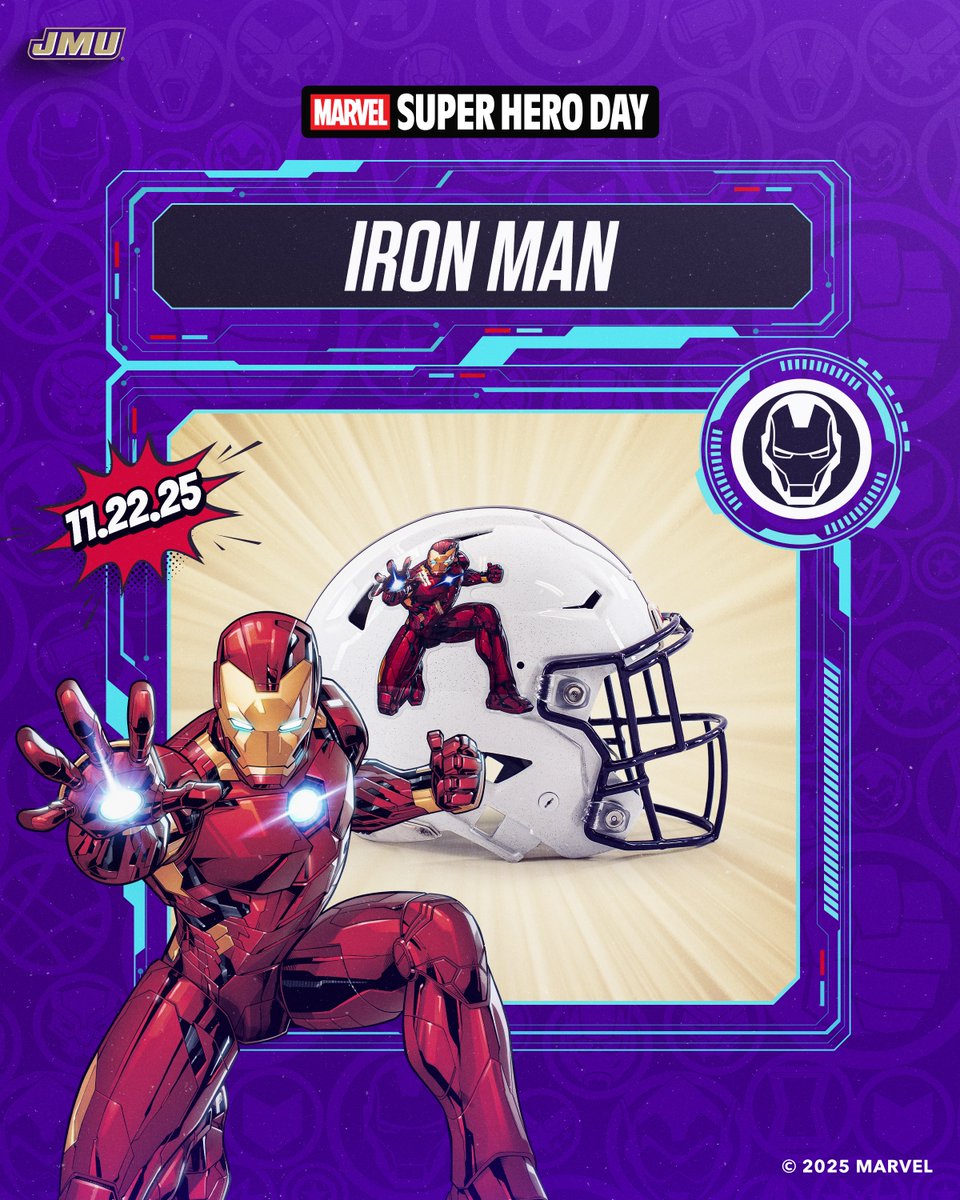 𝐈𝐫𝐨𝐧 𝐌𝐚𝐧
Height: 6’1” 
Weight: 425 lbs in armor
Genius-level intellect. Particular aptitude in invention &amp; engineering. An absolute force in the film room.

#GoDukes