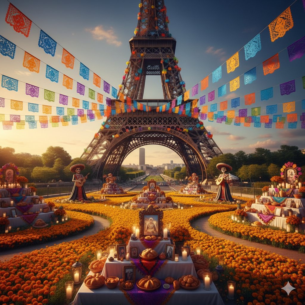 weallgogreen's tweet photo. #DiaDeMuertos #Paris #Mexico #MexicoDeLuto https://t.co/kxdTRQ8kwy