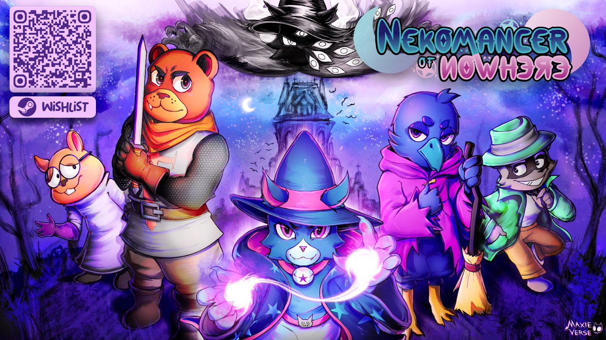 Happy Halloween 🎃 Proud to share my artwork for <a href="/StandingCatProd/">Nekomancer of Nowhere- OUT NOW</a> , Nekomancer of Nowhere releases today! Check out the game on Steam!