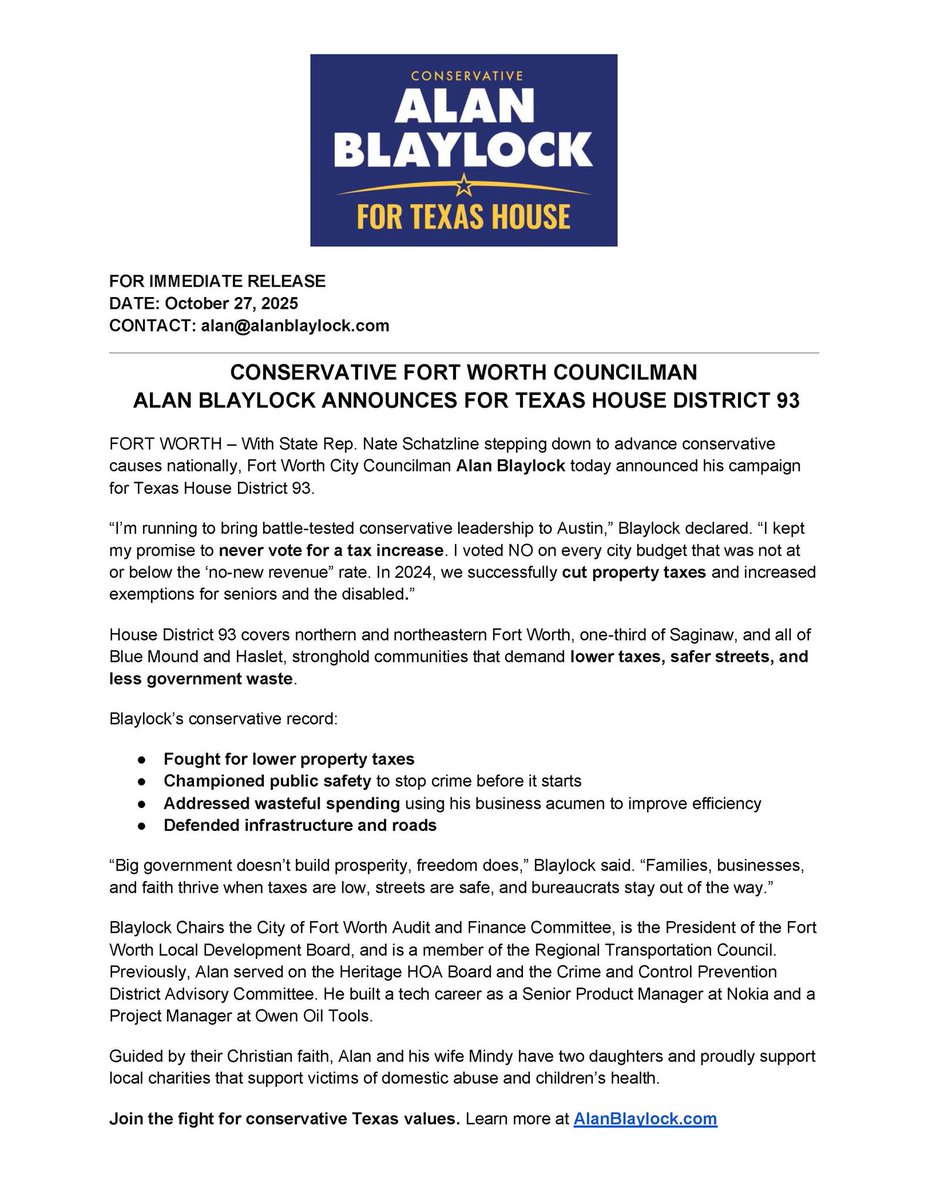 Breaking News!
Join our team at alanblaylock.com