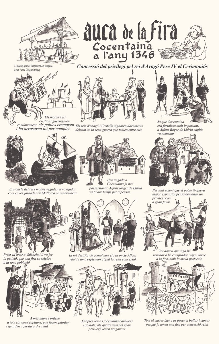 Auca de la Fira. Cocentaina a l'any 1346. Concessió del privilegi pel rei d'Aragó Pere IV el Cerimoniós. 
679 anys d'història de la "Fira de les fires". Programació oficial de la #Fira de #TotsSants de #Cocentaina 2025 ací: firadecocentaina.org/es/visitantes/… 

<a href="/Fira_Cocentaina/">Fira de Tots Sants</a> <a href="/ACocentaina/">Aj. Cocentaina</a>