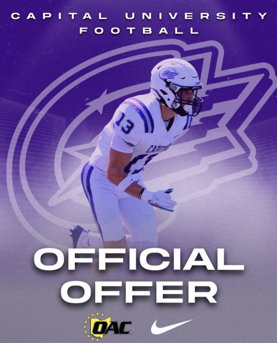 d1_JeremyJ's tweet photo. Blessed to receive another offer to play at capital university 💜🤍@CapitalU_FB https://t.co/1qMXxORq9j