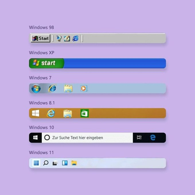 ed3scom's tweet image. شريط المهام من نظام ويندوز 98 حتى ويندوز 11

يبدو أن شريط المهام لويندوز 7 اجملهم

#Windows7 #Windows98 #Windows11 #Windows10 #WindowsXP