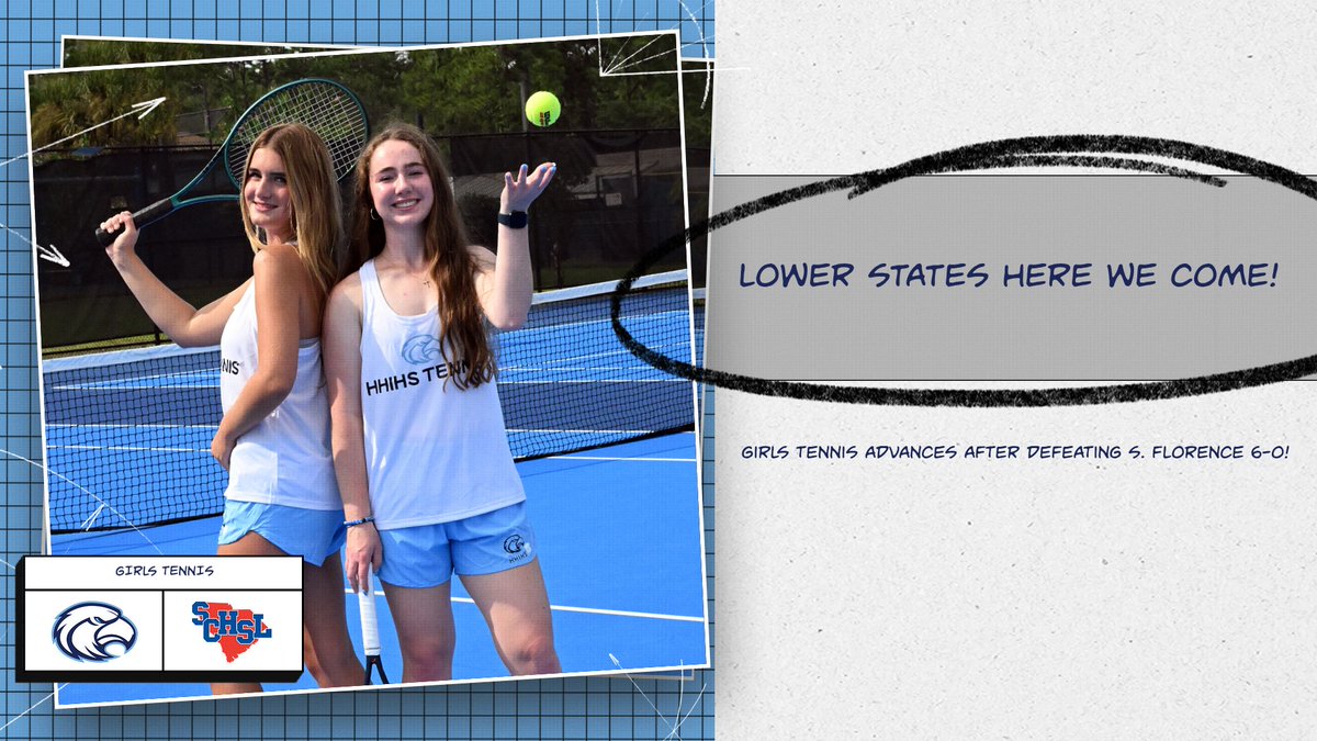 hhihsathletics's tweet image. Lower States Here We Come!  Girls Tennis advances after defeating S. Florence 6-0! Let&apos;s keep this momentum going, team! 💪 #Seahawknation