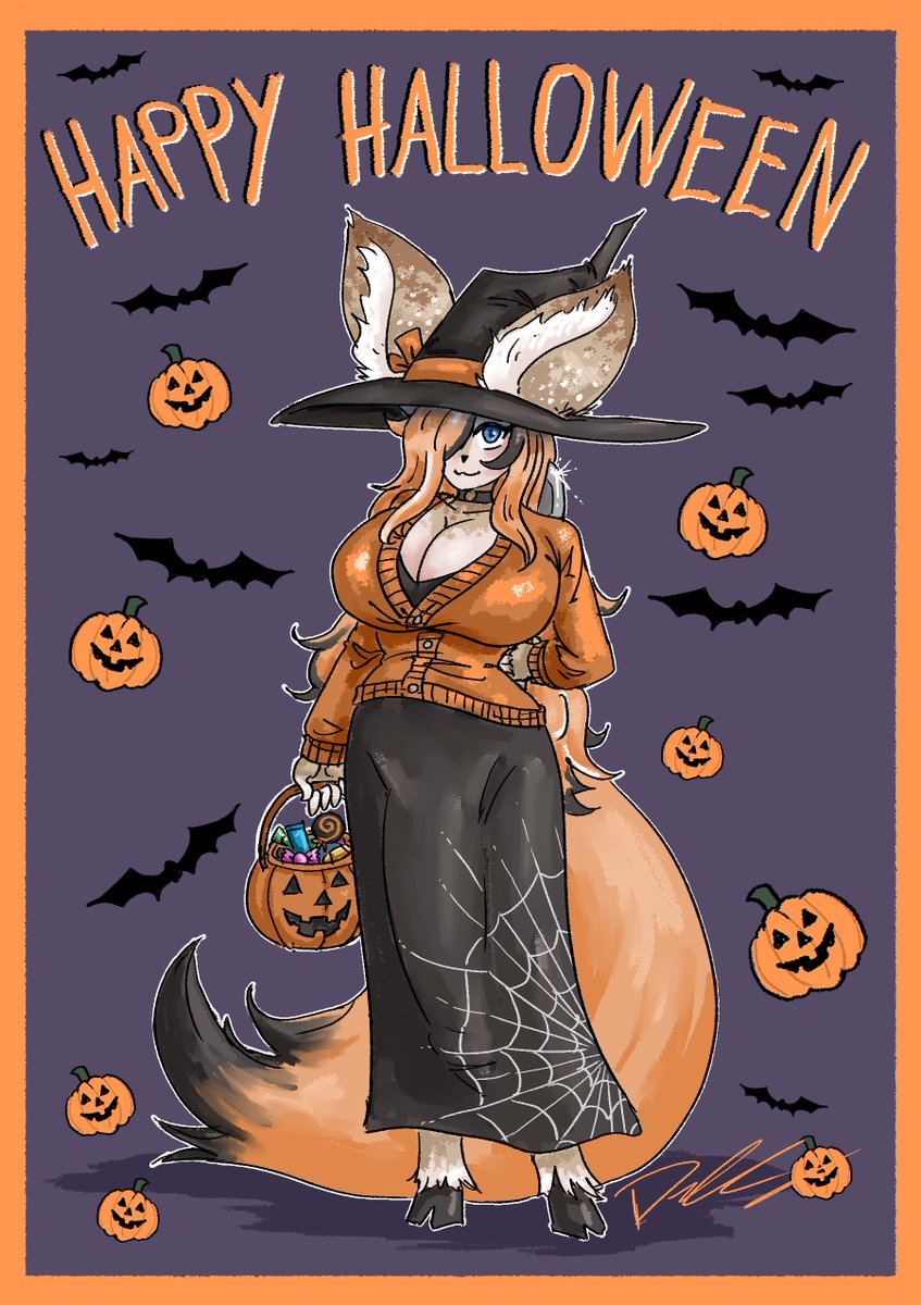 🎃Happy Halloween everyone!👻

Myself and Autumn wish you all a very spooky day of trick or treating, watching scary movies, carving pumpkins or whatever else you do to celebrate the spookiest night of the year!

Shoutout to my amazing artist friend for making this awesome comm!