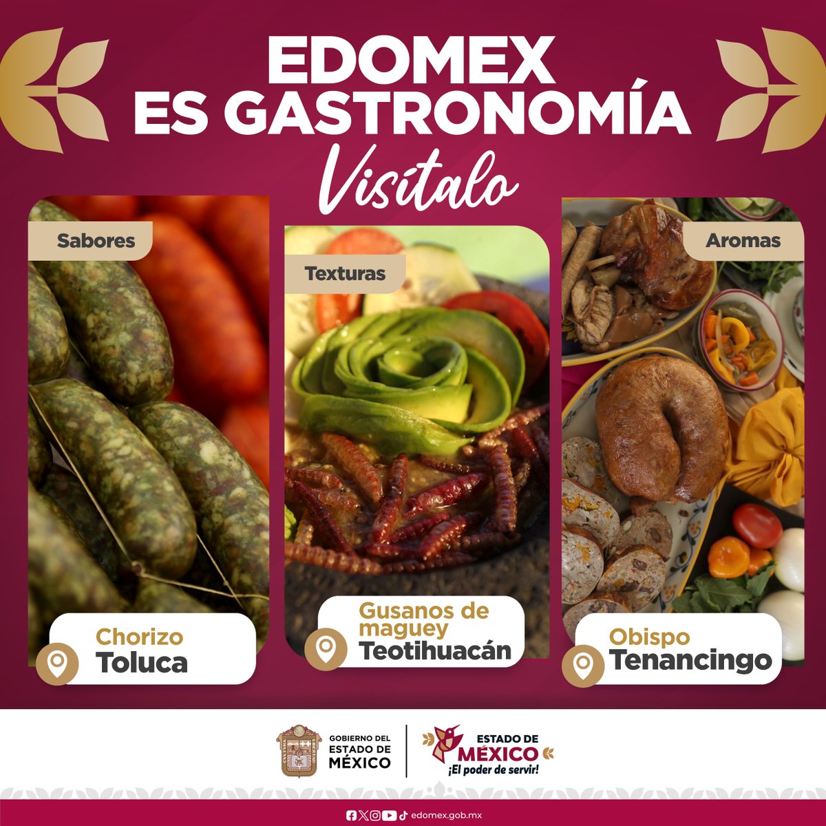 SGGEdomex's tweet image. La gastronomía del #EdoMex es un viaje de sabores, aromas y tradiciones que une generaciones y refleja nuestra riqueza cultural. Cada platillo cuenta una historia, cada ingrediente expresa identidad.
Ven y déjate cautivar por su sabor.
#ElPoderDeServir #EdoMexEsGastronomía