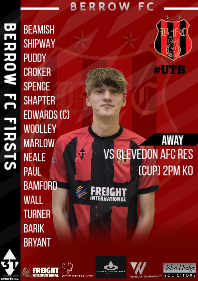 The First Team squad for Saturdays Away match vs Clevedon AFC Reserves. 
2pm KO👊

Priory School, BS22 6BP

Let’s go lads! 🫵 #UTB 🔴⚫️🔴⚫️