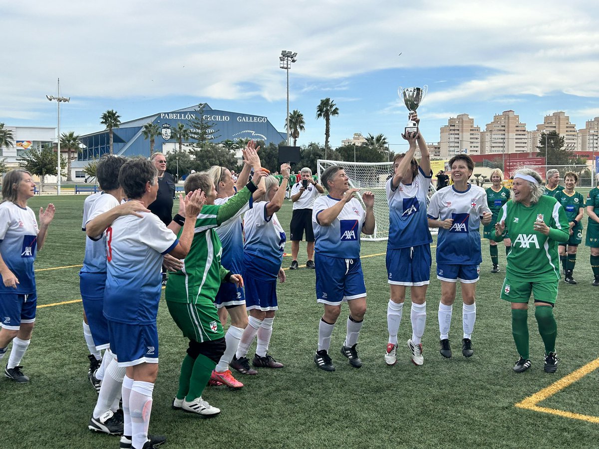 BhamWomensWFC's tweet photo. Englands 🏴women’s 60s win 6-1 in the final of the #worldnationscup #fiwfa @thewfauk #womenswalkingfootball #over60 https://t.co/BKHKWUtlaH