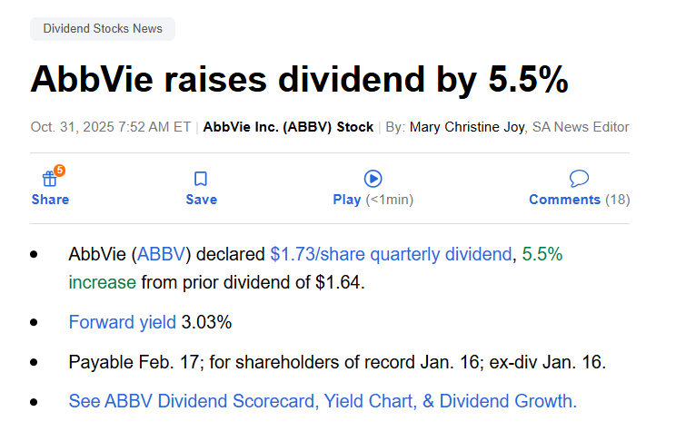 jordiribera74's tweet photo. $ABBV nos sube el sueldo otro año más. https://t.co/NTZwUThpT3