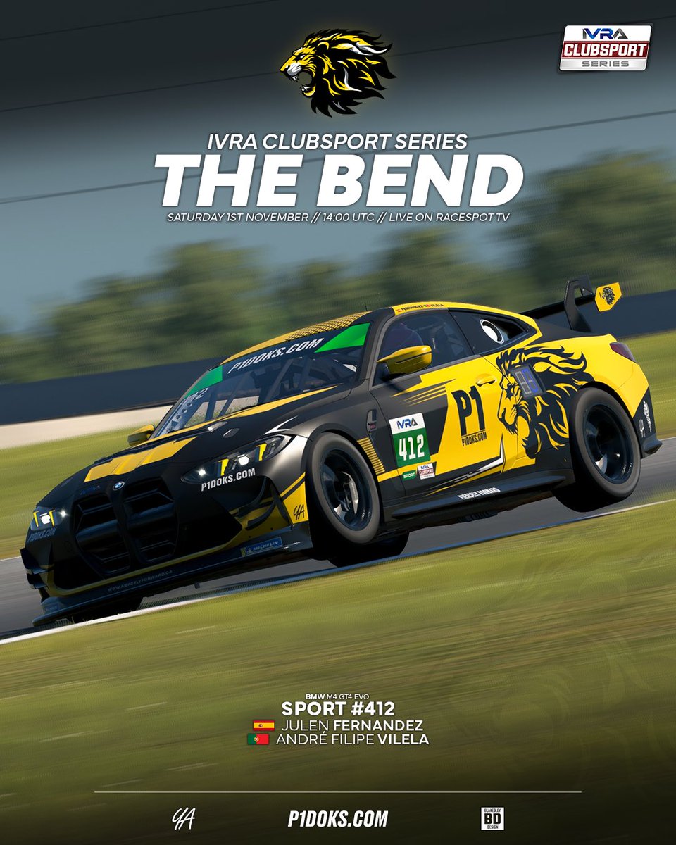 Tomorrow we are going back to <a href="/IVRALeague/">IVRA</a> Clubsport Series! 

This time we are gridding a @bmw GT4 car (SPORT Class) which will be driven by André Vilela and Julen Fernandez in this Round.

We wish our drivers and our competitors best of luck for the race and the season 🍀

The
