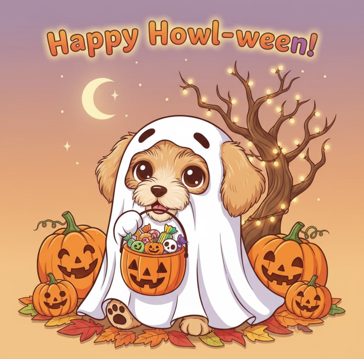 laurenkutney's tweet image. Wishing everyone a safe, happy, and paws-itively fun Howl-ween! 🐶🎃💫

#HowlWeen #HappyHowlWeen #SpookySeason #TrickOrTreat #CuteAndSpooky #FallVibes #PetLovers #HappyHalloween