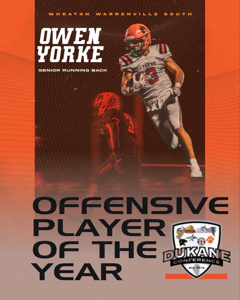 Congratulations to Owen Yorke for being named DuKane Conference Offensive Team Captain! Tiger Nation is proud of you! <a href="/WWSathletics/">WWS Athletics</a> <a href="/Owen_yorke07/">Owen Yorke</a>