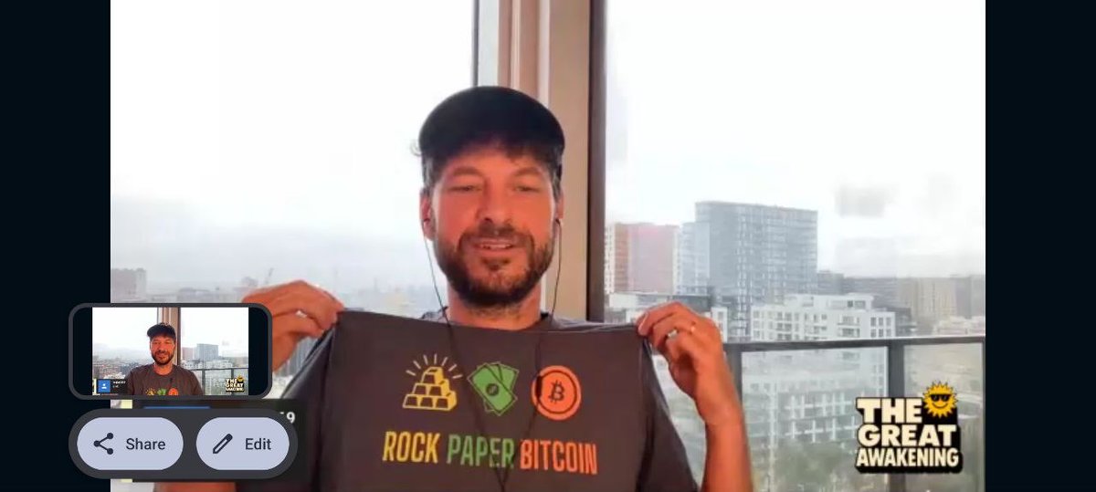 <a href="/countbtc/">Nolan</a> holding up my shirt and saying he’s a big fan of our <a href="/RokPaperBitcoin/">Rock Paper Bitcoin</a> podcast …… I’m speechless !!

After all the hero slaying and fighting I end up doing - getting this love from a man like this means the world to me!