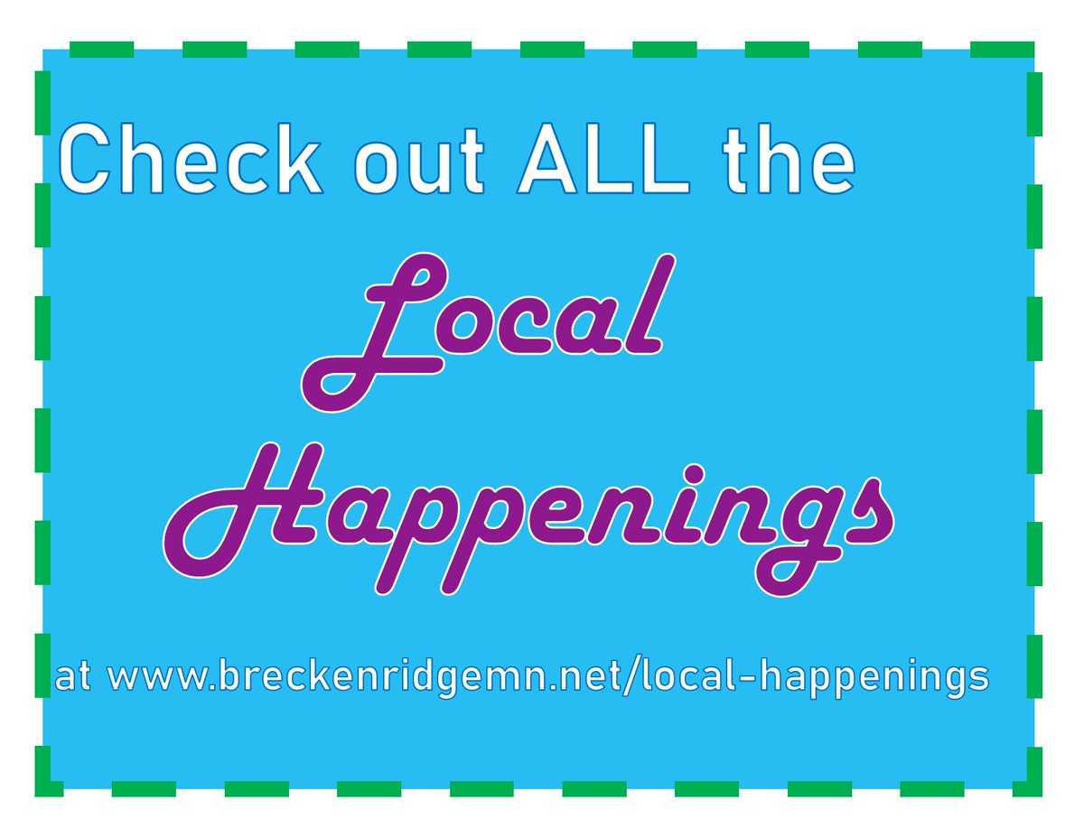 CityofBreckenri's tweet image. LOTS of Local Happenings in the Twin Towns visit   breckenridgemn.net/local-happenin… #BreckenridgeMN #CommunityVibes   #ExploreLocal