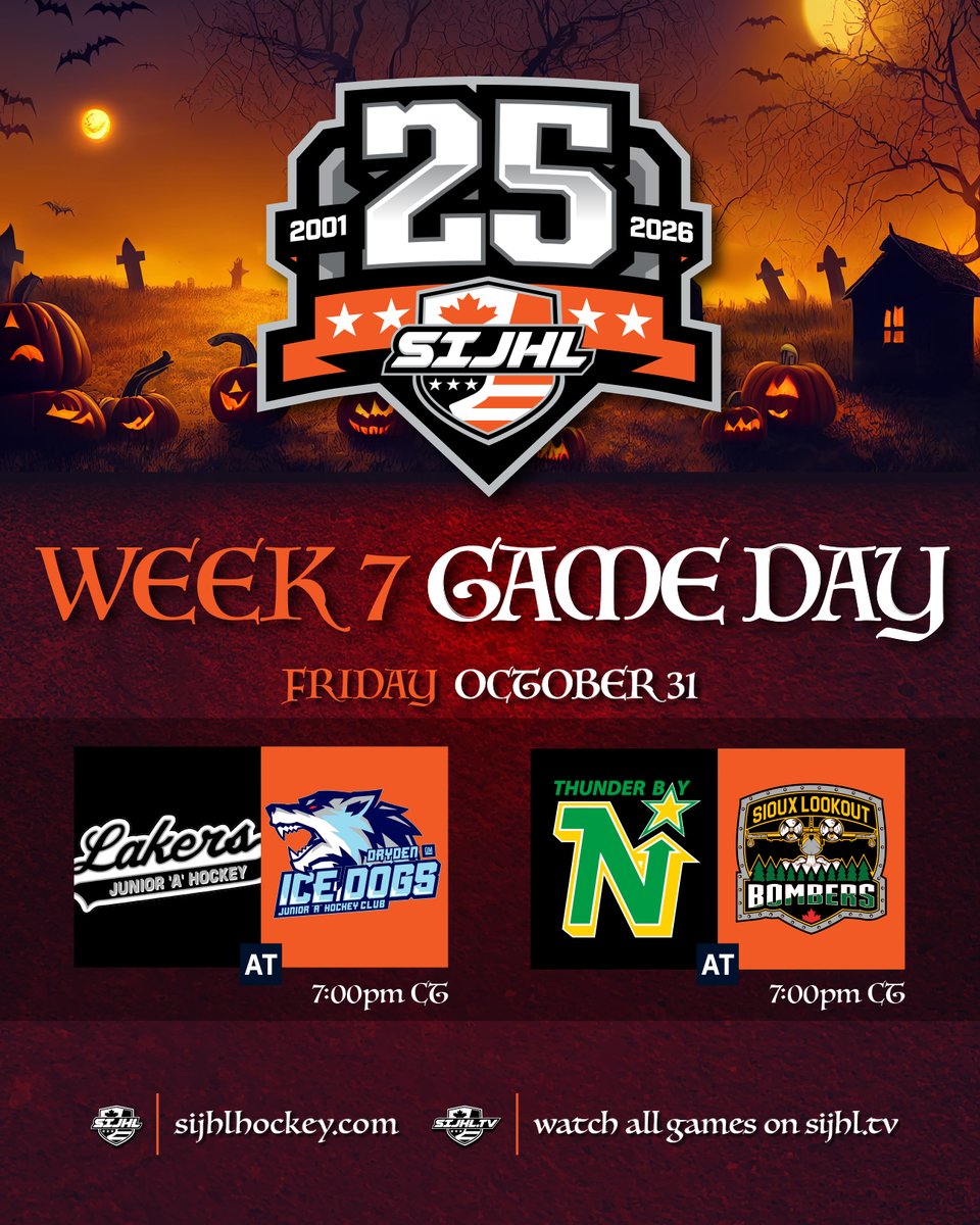 Tune into SIJHL.TV to catch some frighteningly awesome hockey action tonight!👻