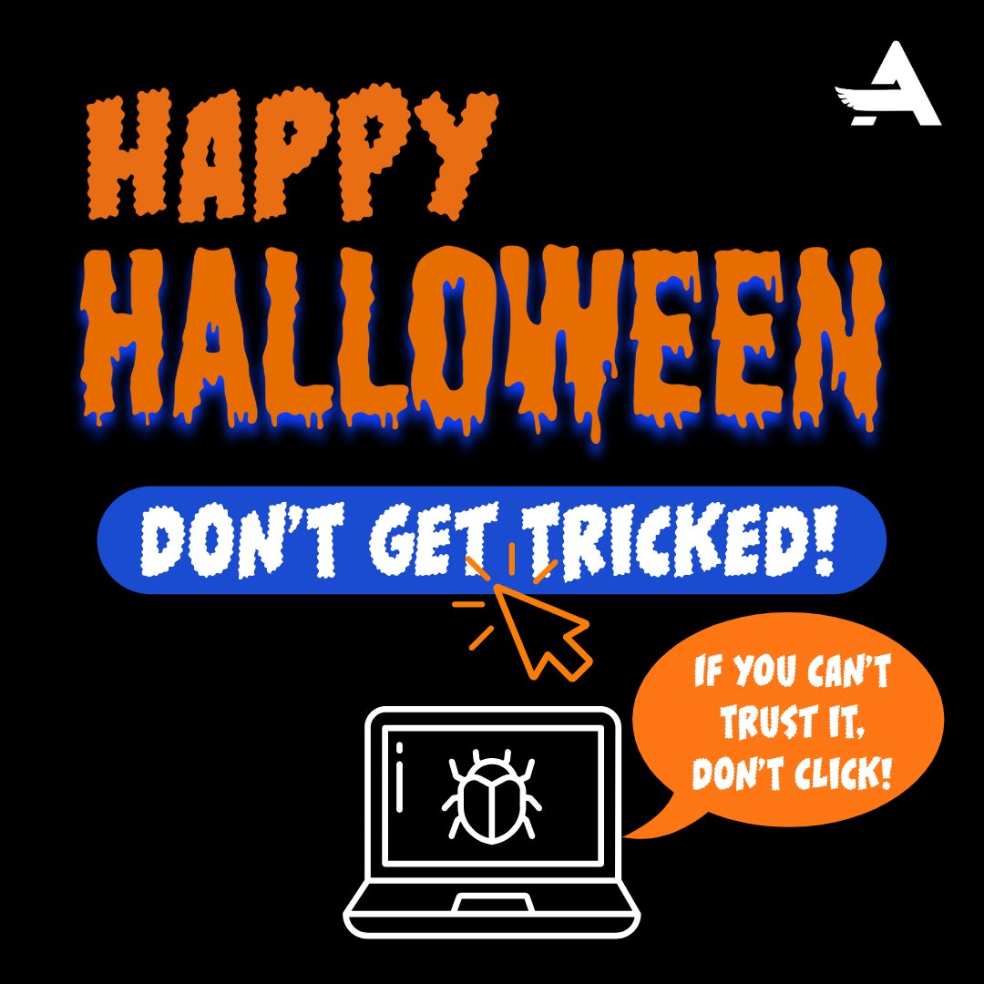 AcropolisSec's tweet photo. Your cyber health doesn't have to be scary! 
Following general cyber-mindfulness will help keep your computer (and your data) safe from malicious attackers. Don't get tricked!

#HappyHalloween #Halloween #Cybersecurity #Phishing https://t.co/kXm6oD1eAZ
