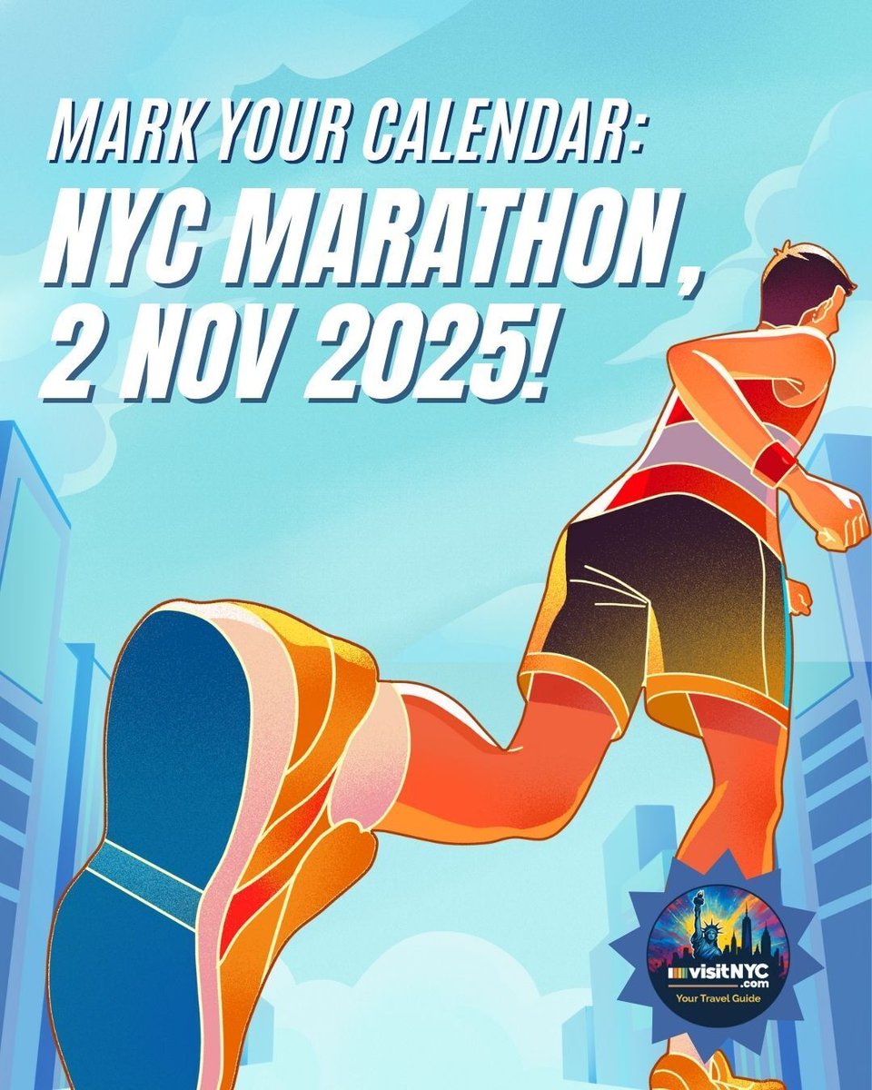 visitnyofficial's tweet photo. Get ready, NYC! 
The New York City Marathon is coming on 2 Nov 2025! 
50,000 runners. Thousands of cheering fans. Endless energy. Are you ready to feel it?

#VisitNYC #marathon #running #run #runner #HappyHalloween #Dolphins https://t.co/Efvlk83VKy