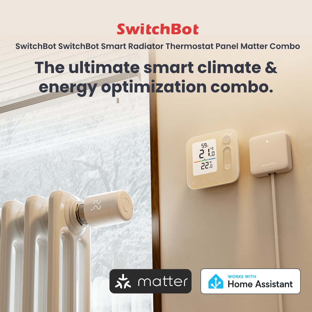 SwitchBot's tweet image. No more running to the radiator!
Just tap the SwitchBot Panel, and your room warms up like magic. ✨
Smart comfort, simplified.

Get yours on:
Amazon: geni.us/bePux
Official Store: geni.us/XhtyeXs
#SmartLiving #SwitchBot