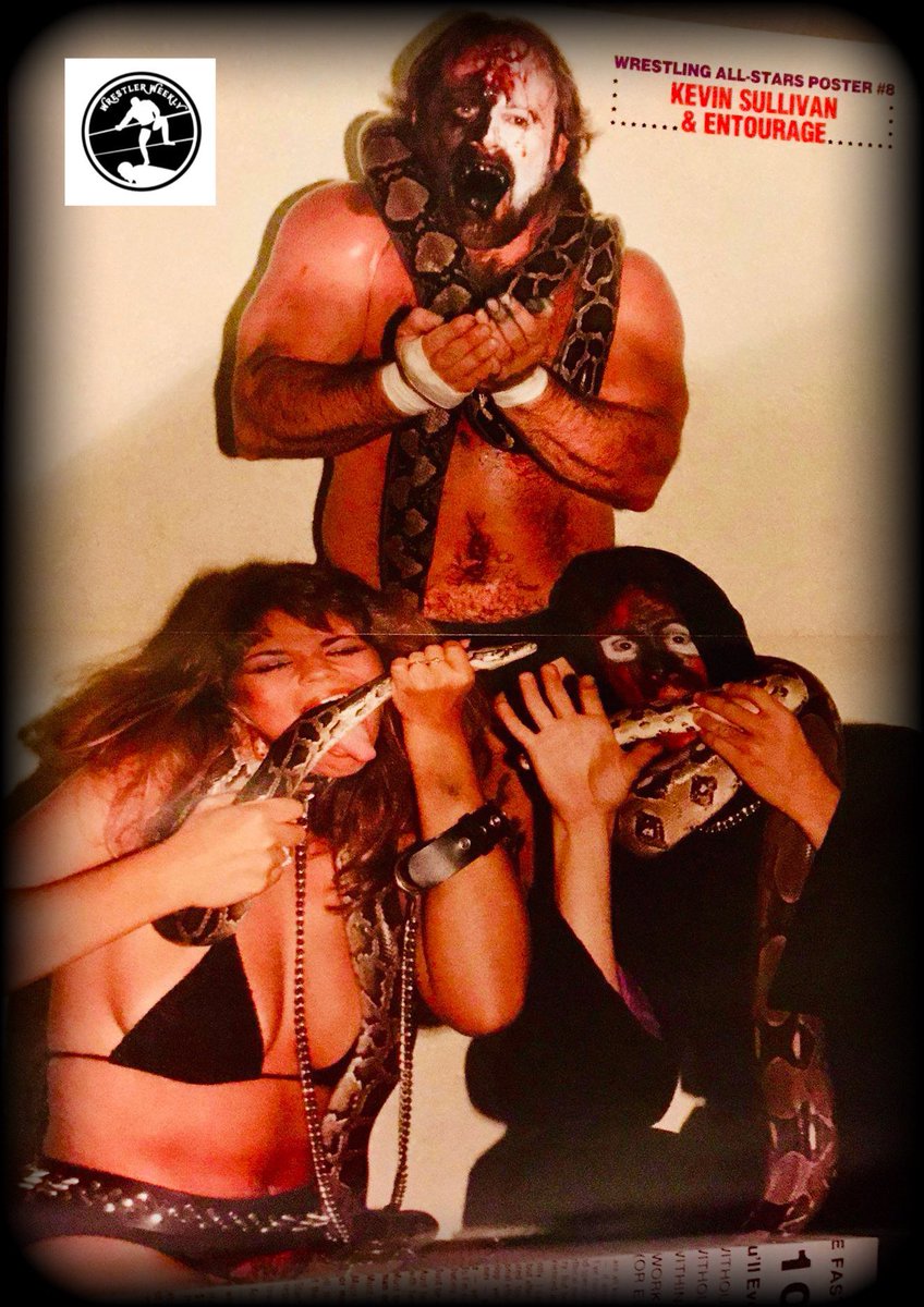 wrestlerweekly's tweet image. WRESTLER WEEKLY wishes you all a #HappyHalloween w/ the guy who scared me as a kid then got me &amp;amp; my brother banned from watching wrestling on TV while living in Jax FL w/ Championship Wrestling From Florida! #KevinSullivan Read all about it in my book #FamilyBaconRasslin #SR